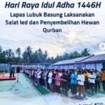 Lapas Lubuk Basung Selenggarakan Sholat Idul Adha 1446 H Dan Lakukan Pemotongan Hewan Qurban