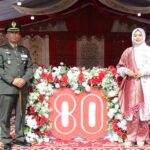 Dandim 0312/Padang Bersama Ketua Persit KCK Cab LXVI Hadiri Upacara Peringatan Hut Ke-80 Kemerdekaan RI