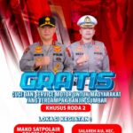 Dirlantas Polda Sumbar Kombes Pol H. Muhammad Reza Chairul Akbar Pimpin Layanan Servis Motor Gratis untuk Korban Banjir