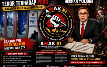 Ketum AWAK RI Herman Tanjung Murka, Perusakan Kantor PWI Solok Selatan Dinilai Teror terhadap Kebebasan Pers