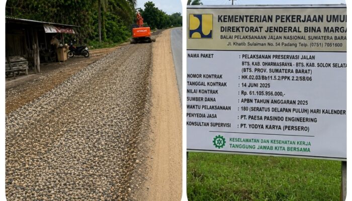Nama Masudi dan Dhani Asri Terseret dalam Sorotan Publik, Proyek Preservasi Jalan Nasional Dharmasraya Diduga Abaikan Standar Teknis dan Keselamatan