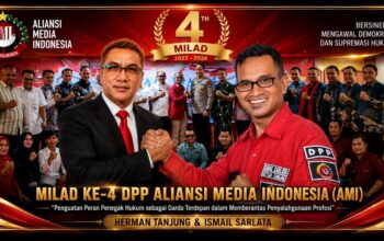 Herman Tanjung Tegaskan Pers Profesional Harus Berintegritas, Milad Ke-4 DPP AMI Jadi Momentum Perangi Penyalahgunaan Profesi Jurnalistik
