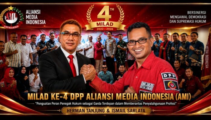 Herman Tanjung Tegaskan Pers Profesional Harus Berintegritas, Milad Ke-4 DPP AMI Jadi Momentum Perangi Penyalahgunaan Profesi Jurnalistik