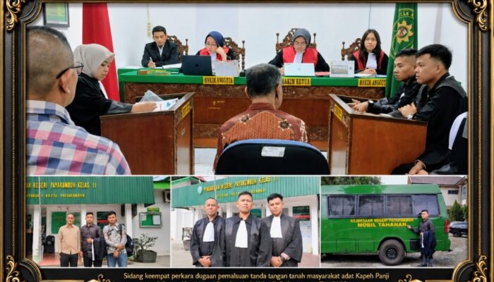 Perkara Dugaan Pemalsuan Tanda Tangan Kapeh Panji di PN Payakumbuh Masuk Sidang Keempat, Empat Saksi Belum Hadir