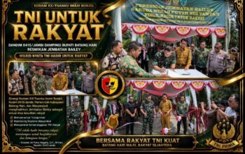 TNI untuk Rakyat, Kodam XX/Tuanku Imam Bonjol dan Kodim 0415/Jambi Wujudkan Jembatan Bailey Penghubung Harapan Warga Batang Hari