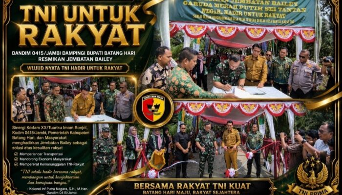 TNI untuk Rakyat, Kodam XX/Tuanku Imam Bonjol dan Kodim 0415/Jambi Wujudkan Jembatan Bailey Penghubung Harapan Warga Batang Hari