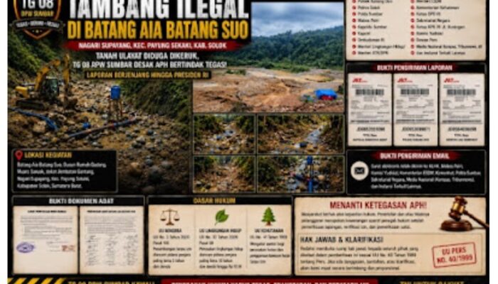 Lokasi Batang Aia Batang Suo, TG 08 DPW Sumbar Tegaskan Substansi Laporan Tetap Sama dan Harus Diusut