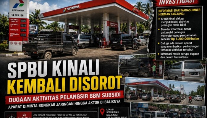 SPBU Kinali Kembali Disorot, Dugaan Aktivitas Pelangsir BBM Subsidi Diminta Diusut Hingga Tuntas