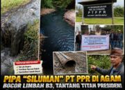 Pipa “Siluman” PT PPR Diduga Bocorkan Limbah B3 di Agam, Warga Tagih Ketegasan Negara Jalankan Titah Presiden