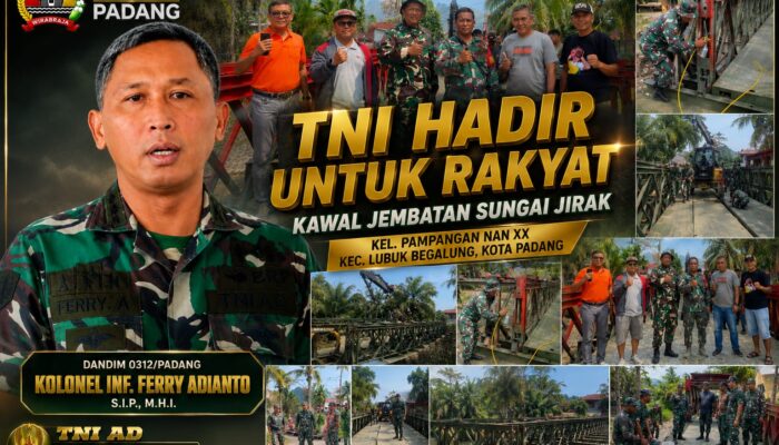 Dandim Ferry Adianto dan Jajaran Kodim 0312/Padang Wujudkan TNI Hadir untuk Rakyat Lewat Jembatan Sungai Jirak