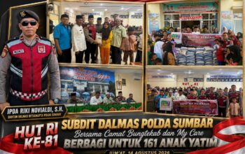 Bukan Sekadar Perayaan Kemerdekaan, Subdit Dalmas Polda Sumbar dan My Care Berbagi untuk 161 Anak Yatim