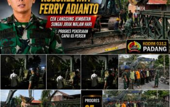 Dandim 0312/Padang Kolonel Inf. Ferry Adianto Pastikan Pengerjaan Jembatan Sungai Jirak Berlanjut