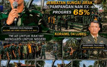 Akses Warga Pampangan Nan XX Segera Pulih, Mayor Arm Febrinaldi Kawal Pembangunan Jembatan 65 Persen