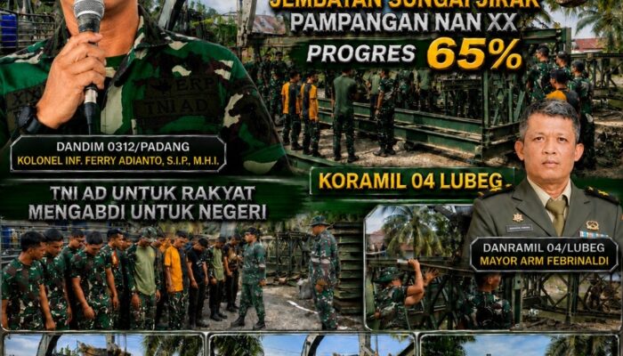 Akses Warga Pampangan Nan XX Segera Pulih, Mayor Arm Febrinaldi Kawal Pembangunan Jembatan 65 Persen