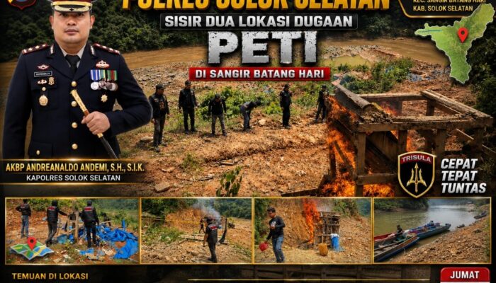 Kapolres AKBP Andreanaldo Andemi Kedepankan Polri untuk Masyarakat, AKP M. Yogie Dampingi Gerak Tim Trisula di Lokasi PETI