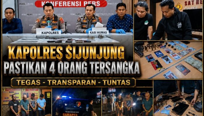 Kapolres Sijunjung Pastikan 4 Orang Jadi Tersangka, Kasus Ditangani Tegas hingga Tuntas