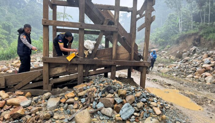 Polsek KPGD Bergerak ke Lokasi Viral Dugaan PETI, Fasilitas Tambang yang Ditinggalkan Ditindak