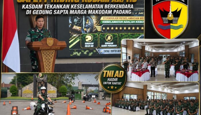 Kasdam XX/Tuanku Imam Bonjol Tekankan Keselamatan Berkendara dalam Safety Riding di Gedung Sapta Marga