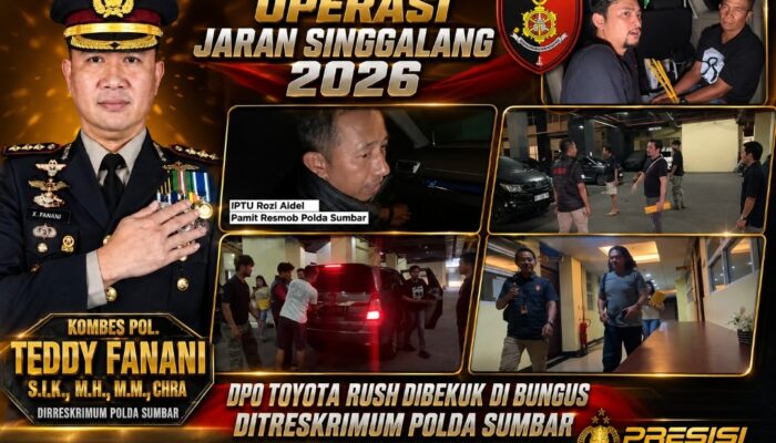 PENGUNGKAPAN PERTAMA OPERASI JARAN SINGGALANG 2026! DPO Sejak September 2025 Akhirnya Dibekuk Tim Resmob Polda Sumbar