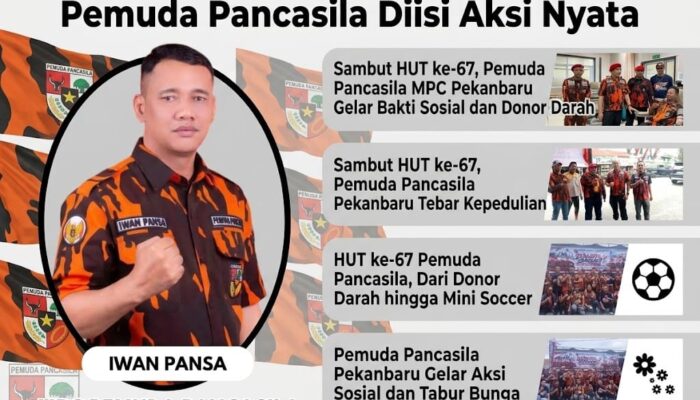 Sambut HUT ke-67, Pemuda Pancasila MPC Pekanbaru Gelar Bakti Sosial dan Donor Darah