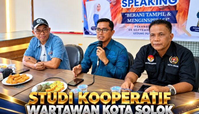 STUDI KOOPERATIF HARI KETIGA, WARTAWAN KOTA SOLOK SAMBANGI PWI RIAU: DRS. RONI NATASE TEKANKAN SOLIDARITAS DAN MARWAH PERS